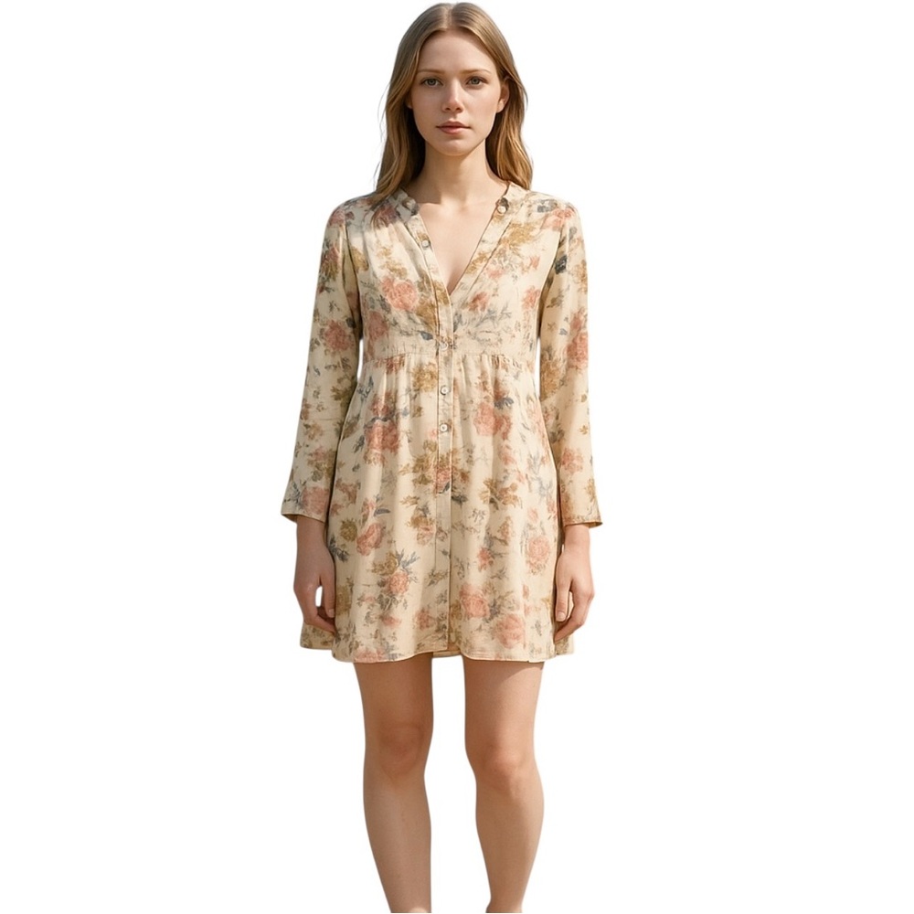 En Creme Top Womens S Beige Bohemian Baby Doll Relaxed Lace Cottagecore Feminine - Picture 2 of 10